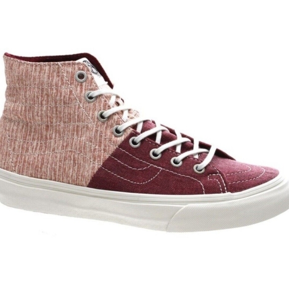 Vans Red and Pink High-Top Sneakers with Unique Two-Tone Design - Picture 1 of 6
